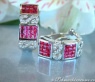 Attractive Ruby Earrings with Diamonds