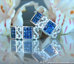 Enchanting Sapphire Earrings with Diamonds