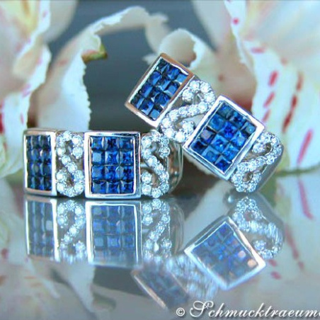 Enchanting Sapphire Earrings with Diamonds