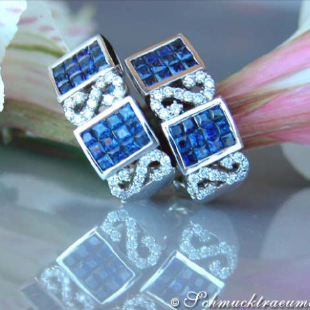 Enchanting Sapphire Earrings with Diamonds