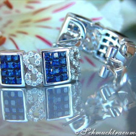Enchanting Sapphire Earrings with Diamonds