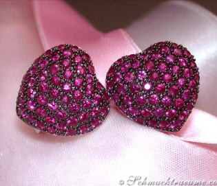 Enchanting Ruby Heart Earrings