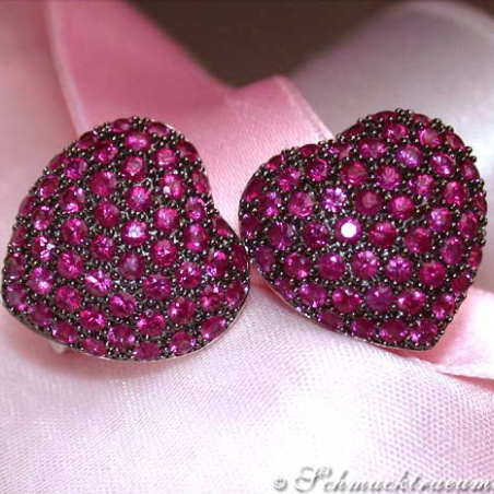 Enchanting Ruby Heart Earrings