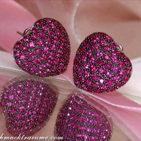 Enchanting Ruby Heart Earrings