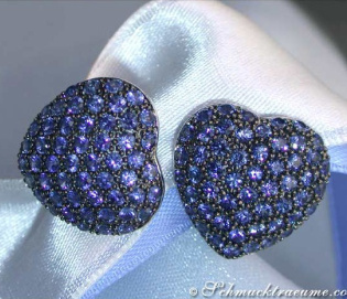Pretty Sapphire Heart Earrings