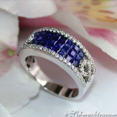 Saphir Ring mit Brillanten