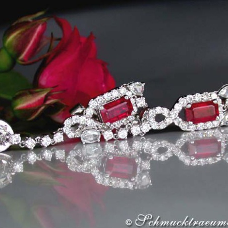 Fabulous Burmese Ruby Earrings with Diamonds