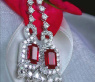 Fabulous Burmese Ruby Earrings with Diamonds