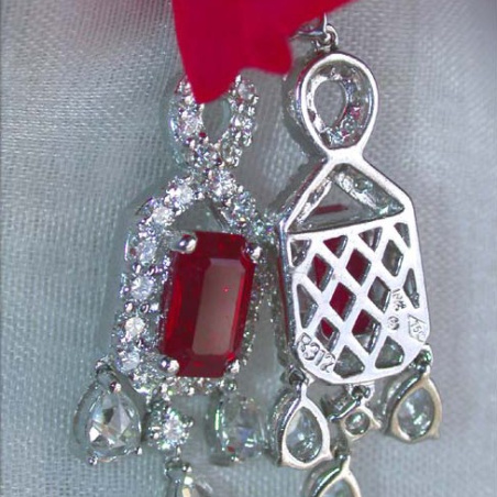 Fabulous Burmese Ruby Earrings with Diamonds