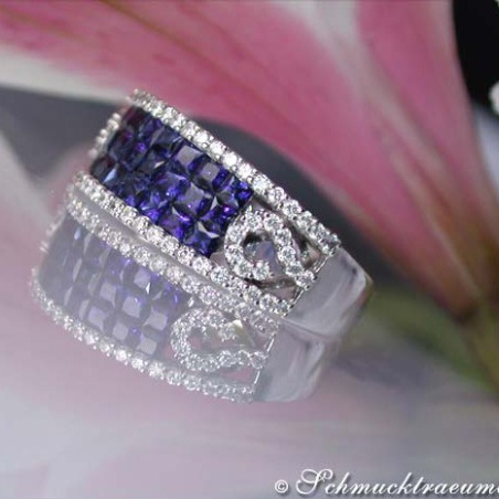 Saphir Ring mit Brillanten