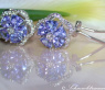 Graceful Tanzanite Blossom Stud Earrings with Diamonds