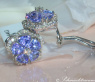 Graceful Tanzanite Blossom Stud Earrings with Diamonds