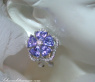 Graceful Tanzanite Blossom Stud Earrings with Diamonds