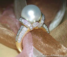 Südseeperle Brillanten Ring im Kragen Design