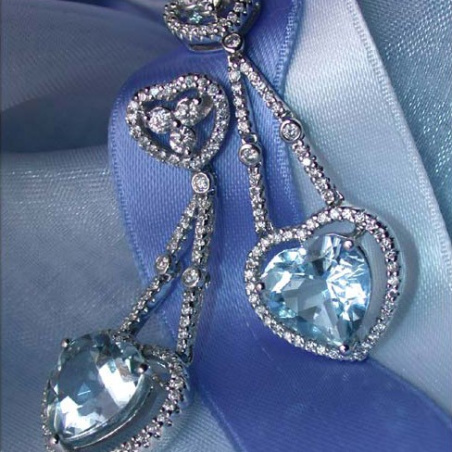 Aquamarin Ohrringe mit Brillanten