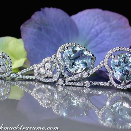 Aquamarin Ohrringe mit Brillanten