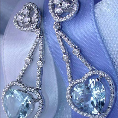 Aquamarin Ohrringe mit Brillanten