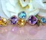 Stunning Multicolor Gemstone Dangling Earrings with Diamonds