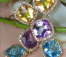 Stunning Multicolor Gemstone Dangling Earrings with Diamonds
