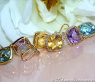 Stunning Multicolor Gemstone Dangling Earrings with Diamonds