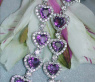 Exquisite Amethyst Heart Earrings with Diamonds
