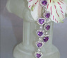 Exquisite Amethyst Heart Earrings with Diamonds