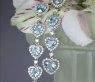Glorious Dangling Earrings with Aquamarine Hearts