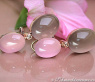 Magnificent Rose Quartz, Smoky Quartz & Diamond Earrings