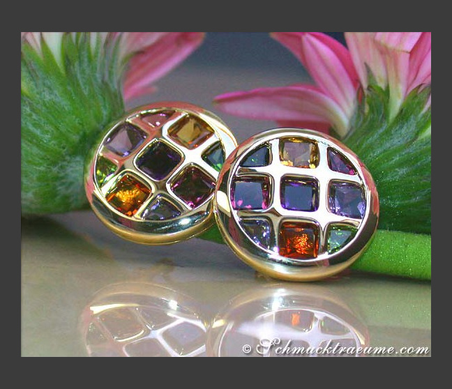 Sparkling Multicolor Gemstone Stud Earrings Sparkling Multicolor Gemstone Stud Earrings
