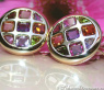 Sparkling Multicolor Gemstone Stud Earrings