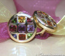 Sparkling Multicolor Gemstone Stud Earrings
