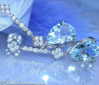 Enchanting Aquamarine Pear Earrings with Diamonds
