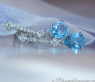 Cute Blue Topaz Earrings with Diamonds