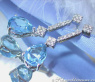 Cute Blue Topaz Earrings with Diamonds
