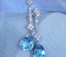 Cute Blue Topaz Earrings with Diamonds
