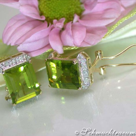 Pretty Peridot Diamond Earrings