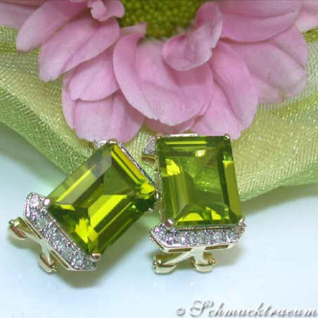 Pretty Peridot Diamond Earrings