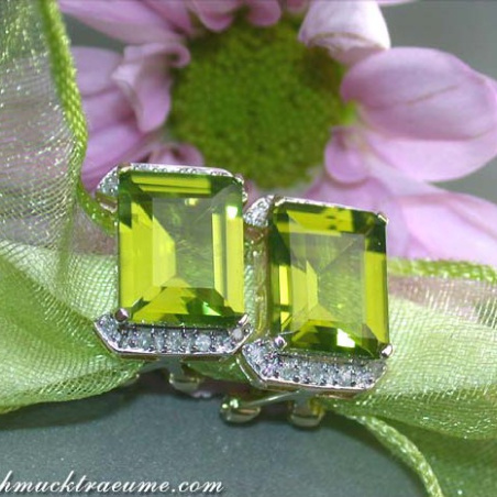 Pretty Peridot Diamond Earrings