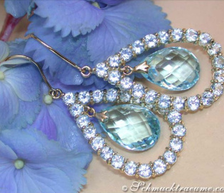 Magnificent Blue Topaz Chandelier Earrings