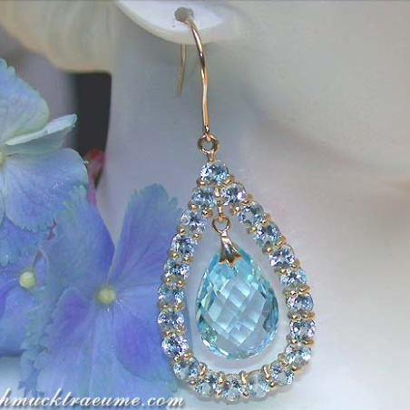Magnificent Blue Topaz Chandelier Earrings