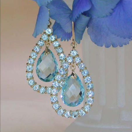 Magnificent Blue Topaz Chandelier Earrings