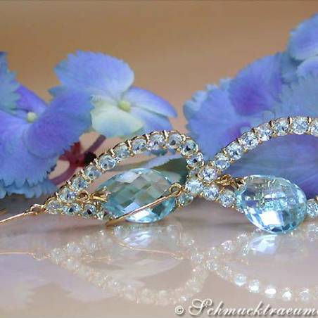 Magnificent Blue Topaz Chandelier Earrings