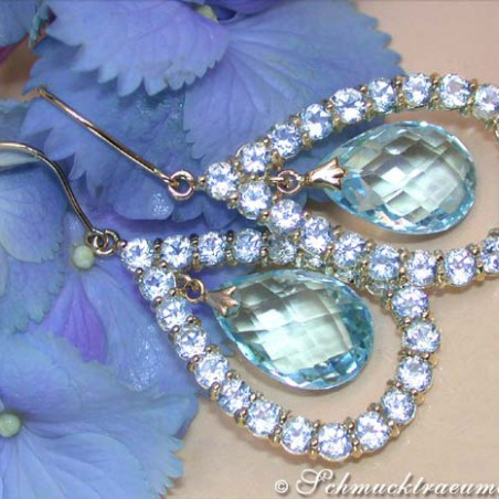 Magnificent Blue Topaz Chandelier Earrings