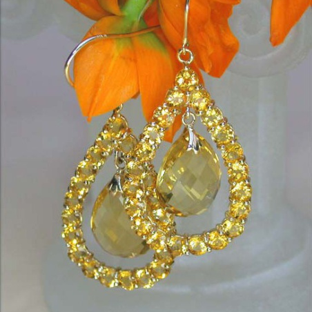 Gorgeous Citrine Chandelier Earrings