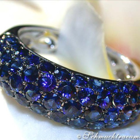 Saphir Pavé Ring in Weißgold 585
