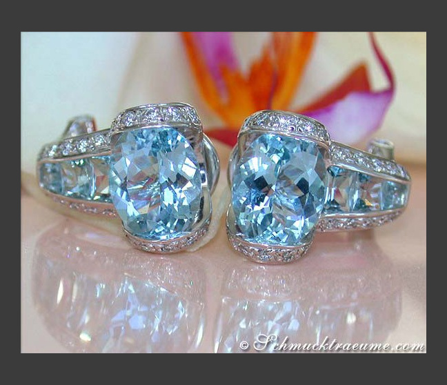Gorgeous Aquamarine Diamond Earrings Gorgeous Aquamarine Diamond Earrings