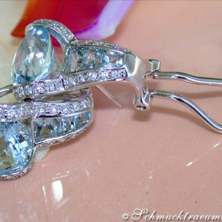 Gorgeous Aquamarine Diamond Earrings
