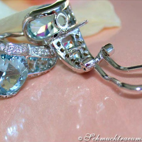 Gorgeous Aquamarine Diamond Earrings