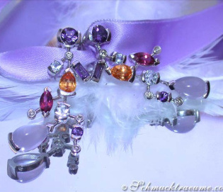 Terrific Multicolor Gemstone Earrings with Diamonds