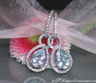 Convertible Aquamarine Earrings with Diamonds